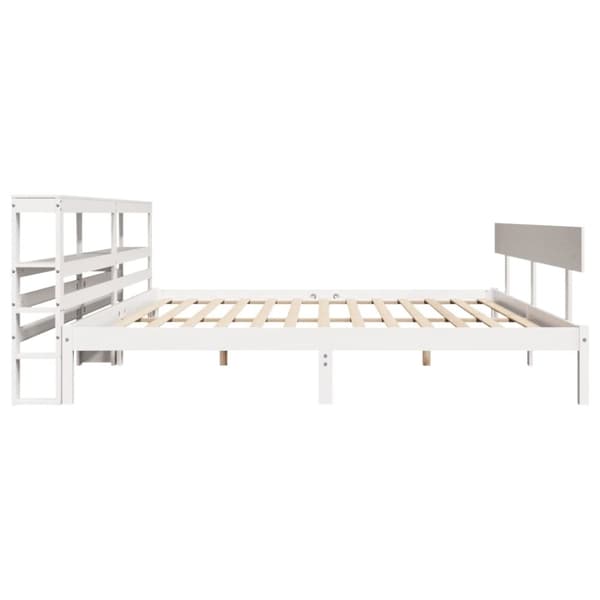 vidaXL sengeramme uden madras 200x200 cm massivt fyrretræ hvid