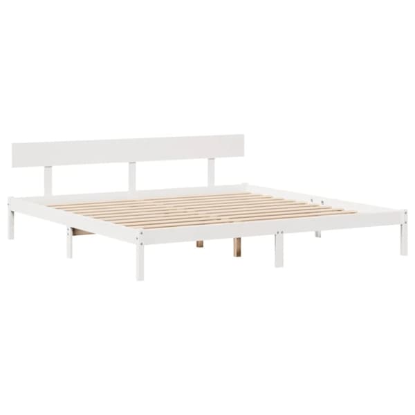 vidaXL sengeramme uden madras 200x200 cm massivt fyrretræ hvid