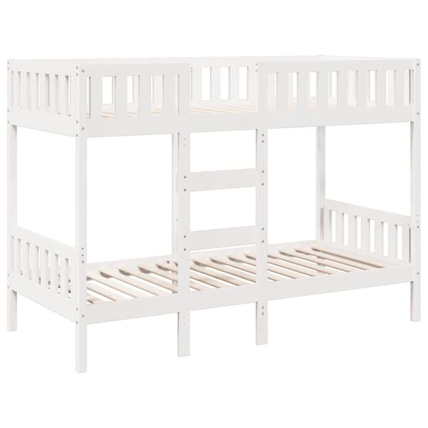 vidaXL køjeseng 90x200 cm massivt fyrretræ hvid