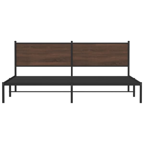 vidaXL Metallinen sängynrunko ilman patjaa ruskea tammi 200x200 cm