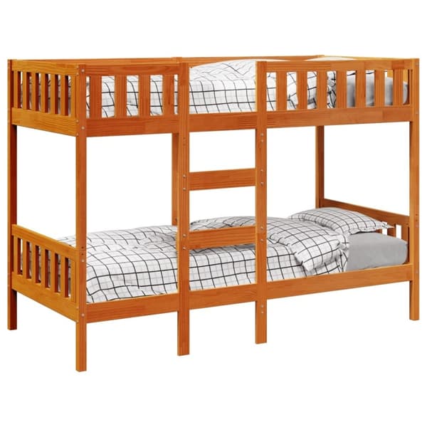 vidaXL Kerrossänky vahanruskea 75x190 cm täysi mänty