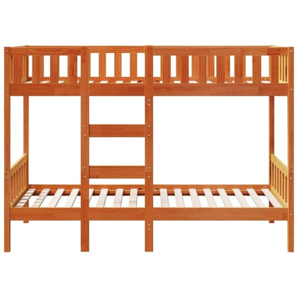 vidaXL Kerrossänky vahanruskea 75x190 cm täysi mänty