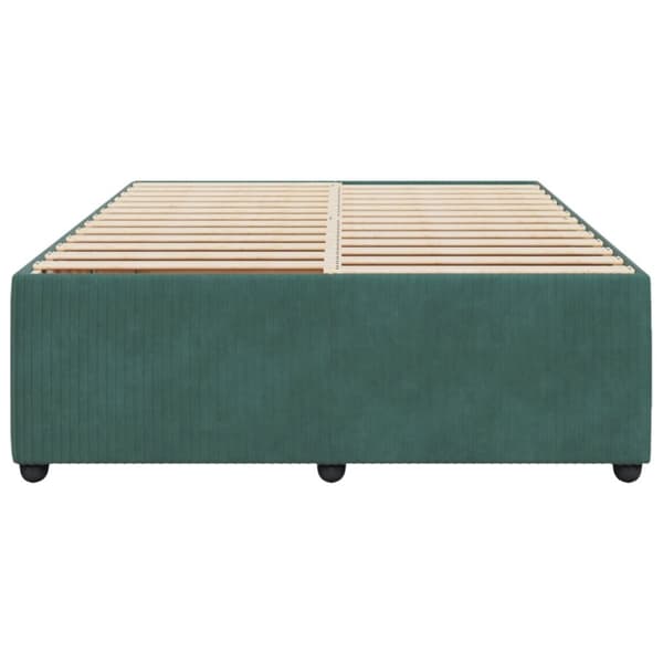 vidaXL sengeramme 140x190 cm fløjl mørkegrøn