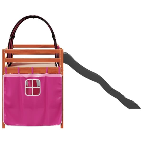 vidaXL højseng med tunnel 80x200 cm massivt fyrretræ pink