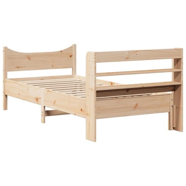 vidaXL Sengeramme med hodegavl 75x190 cm heltre furu
