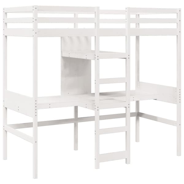 vidaXL Ramme for loftseng uten madrass hvit 80x200 cm heltre furu