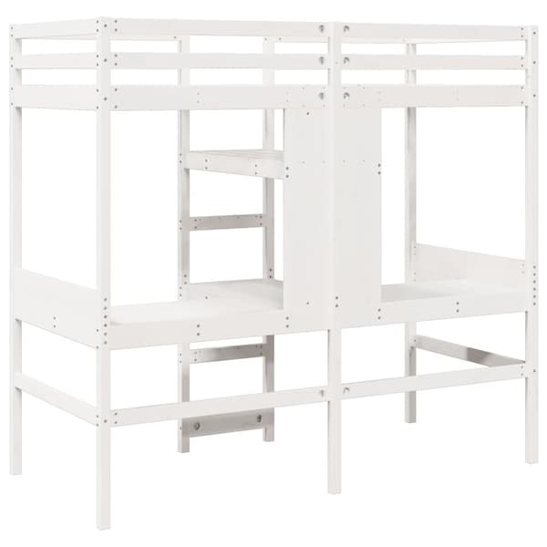 vidaXL Ramme for loftseng uten madrass hvit 80x200 cm heltre furu