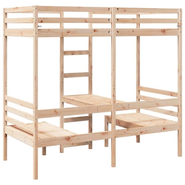 vidaXL Ramme for loftseng skrivebord og stoler 90x200 cm heltre furu
