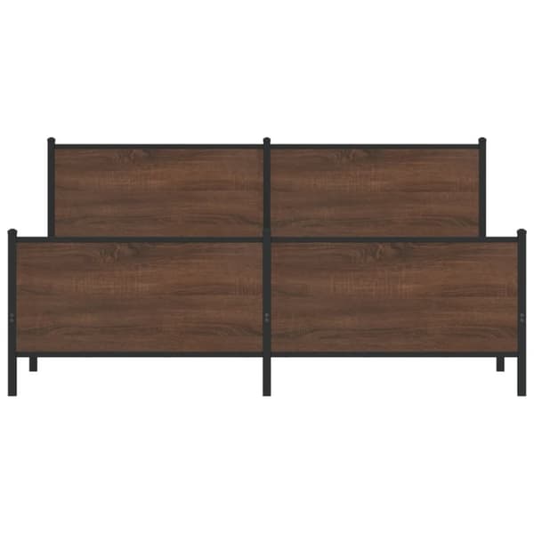 vidaXL Sengeramme i metall uten madrass brun eik 200x200 cm