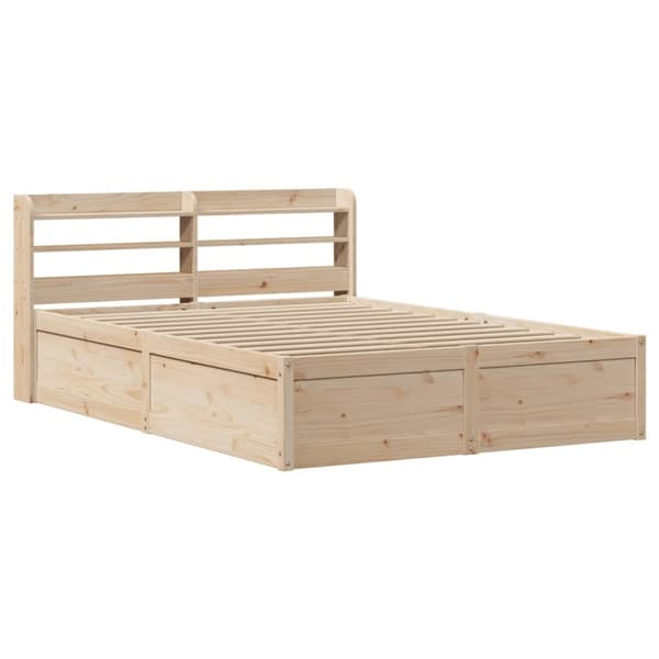 vidaXL Sengeramme med hodegavl 150x200 cm heltre furu