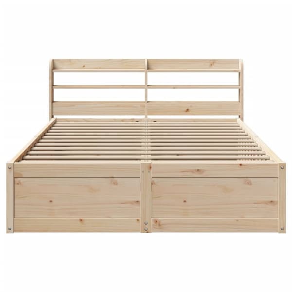 vidaXL Sengeramme med hodegavl 150x200 cm heltre furu