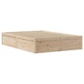 Miniatyrbilde 6 av 11: vidaXL Sengeramme med hodegavl 150x200 cm heltre furu
