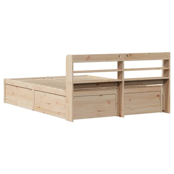 vidaXL Sengeramme med hodegavl 150x200 cm heltre furu