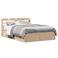 Miniatyrbilde 2 av 11: vidaXL Sengeramme med hodegavl 150x200 cm heltre furu