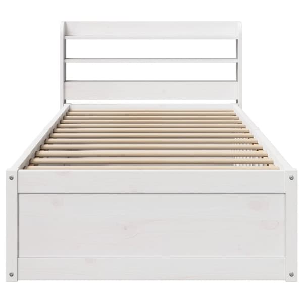 vidaXL Sengeramme med hodegavl hvit 90x200 cm heltre furu