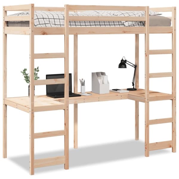 vidaXL højseng uden madras 80x200 cm massivt fyrretræ