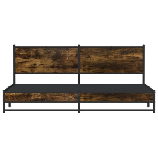 vidaXL Metallinen sängynrunko savutammi 193x203 cm