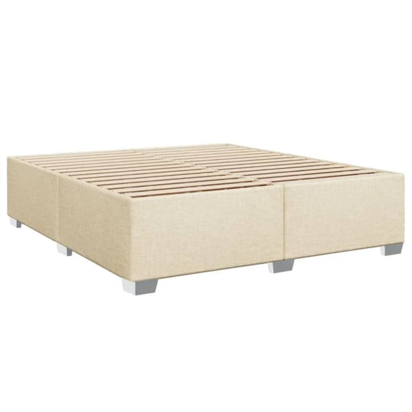 vidaXL kontinentalseng med madras 180x200 cm stof cremefarvet