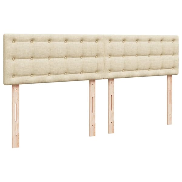 vidaXL kontinentalseng med madras 180x200 cm stof cremefarvet