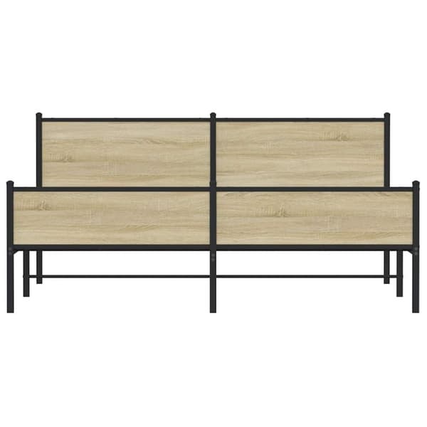 vidaXL Metallinen sängynrunko ilman patjaa Sonoma-tammi 160x200 cm