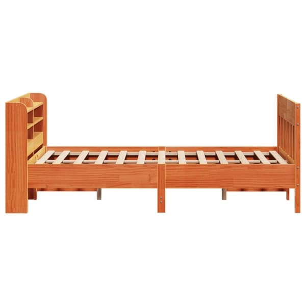 vidaXL sengeramme uden madras 160x200 cm massivt fyrretræ gyldenbrun