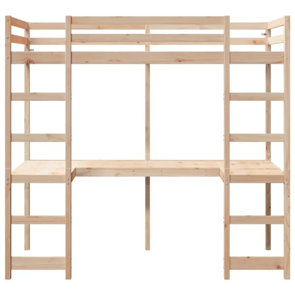 vidaXL Loftsäng utan madrass 80x200 cm massiv furu