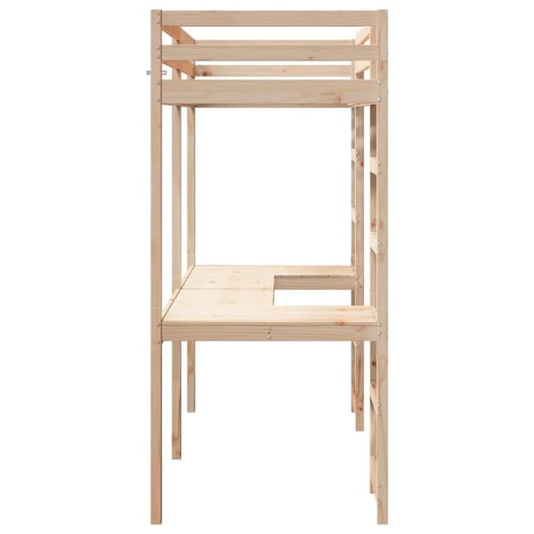 vidaXL Loftsäng utan madrass 80x200 cm massiv furu