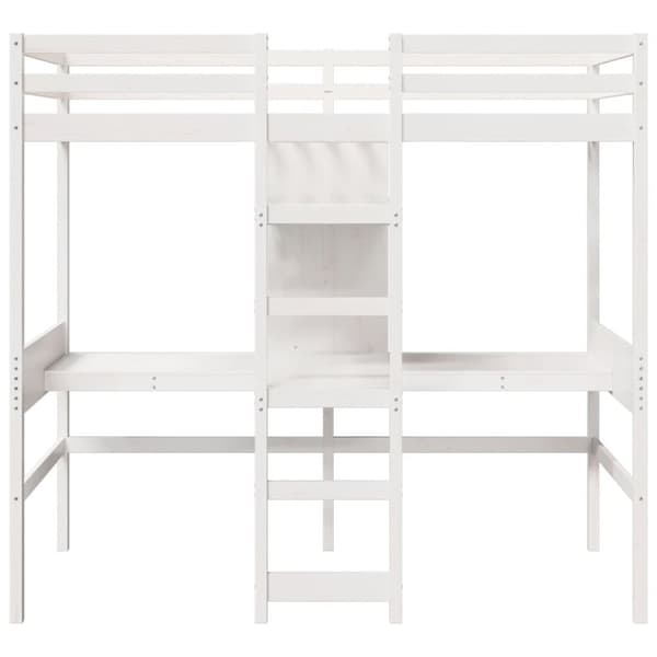 vidaXL Loftsäng utan madrass vit 90x190 cm massiv furu