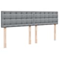 Miniatyrbilde 9 av 11: vidaXL Seng med madrass boksfjær lysegrå 180x200 cm stoff