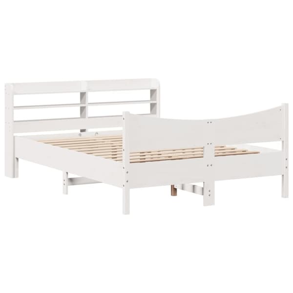 vidaXL Sengeramme med hodegavl hvit 140x190 cm heltre furu