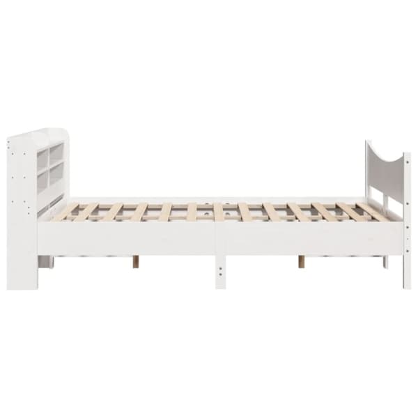 vidaXL Sengeramme med hodegavl hvit 140x190 cm heltre furu
