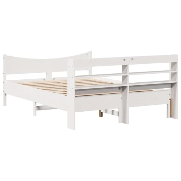 vidaXL Sengeramme med hodegavl hvit 140x190 cm heltre furu