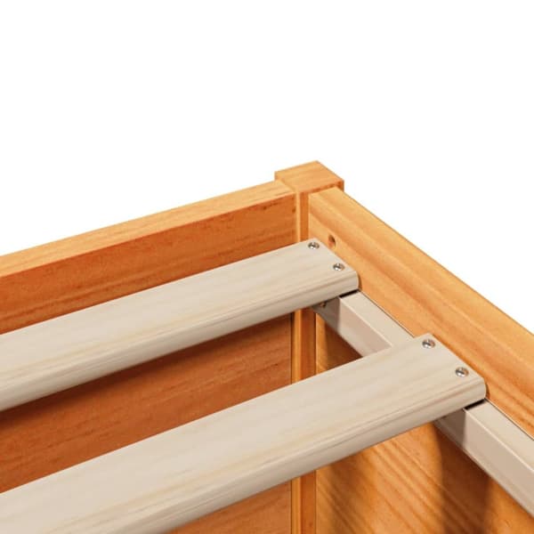 vidaXL Sengeramme med hodegavl voksbrun 120x190 cm heltre furu