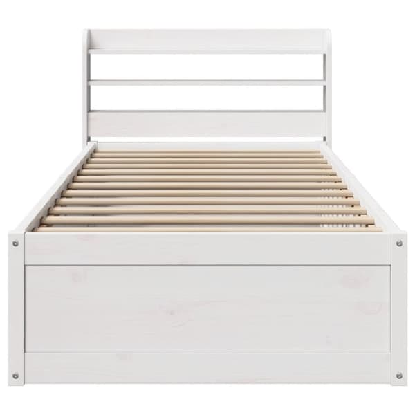 vidaXL Sengeramme med hodegavl hvit 90x190 cm heltre furu