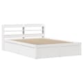 Miniatyrbilde 3 av 11: vidaXL Sengeramme med hodegavl hvit 135x190 cm heltre furu