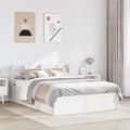 Miniatyrbilde 4 av 11: vidaXL Sengeramme med hodegavl hvit 135x190 cm heltre furu