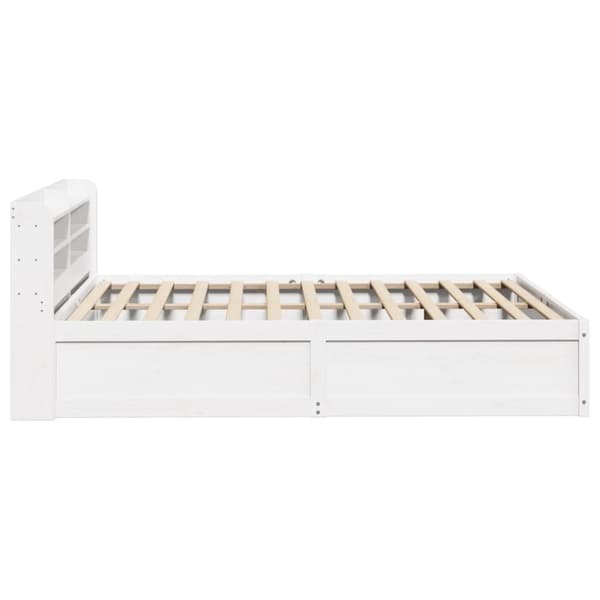 vidaXL Sengeramme med hodegavl hvit 135x190 cm heltre furu