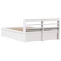 Miniatyrbilde 9 av 11: vidaXL Sengeramme med hodegavl hvit 135x190 cm heltre furu