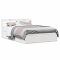Miniatyrbilde 2 av 11: vidaXL Sengeramme med hodegavl hvit 135x190 cm heltre furu