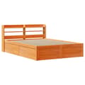 Miniatyrbilde 3 av 11: vidaXL Sengeramme med hodegavl voksbrun 150x200 cm heltre furu