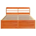 Miniatyrbilde 5 av 11: vidaXL Sengeramme med hodegavl voksbrun 150x200 cm heltre furu