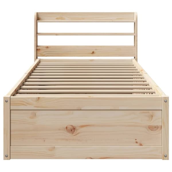 vidaXL Sengeramme med hodegavl 90x190 cm heltre furu