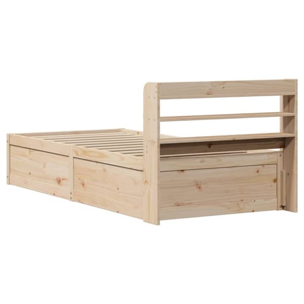 vidaXL Sengeramme med hodegavl 90x190 cm heltre furu