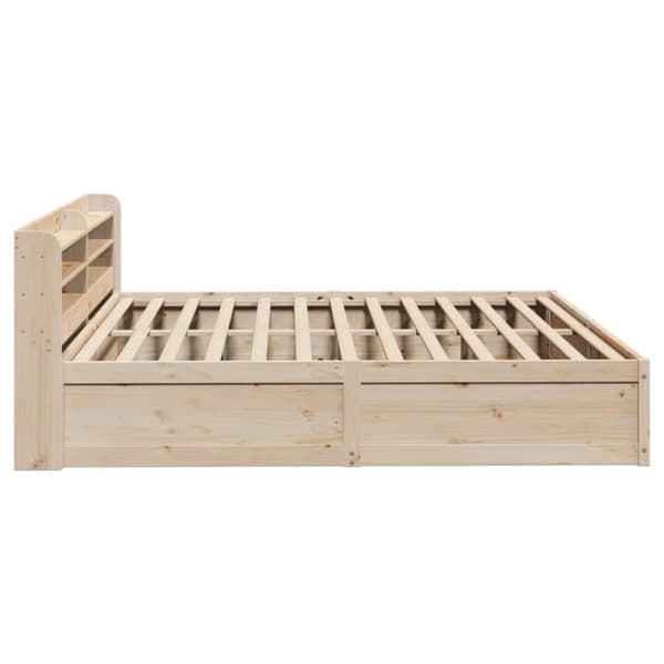 vidaXL Sengeramme med hodegavl 200x200 cm heltre furu