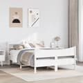 Miniatyrbilde 4 av 11: vidaXL Sengeramme med hodegavl hvit 140x200 cm heltre furu