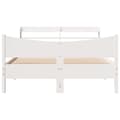 Miniatyrbilde 5 av 11: vidaXL Sengeramme med hodegavl hvit 140x200 cm heltre furu