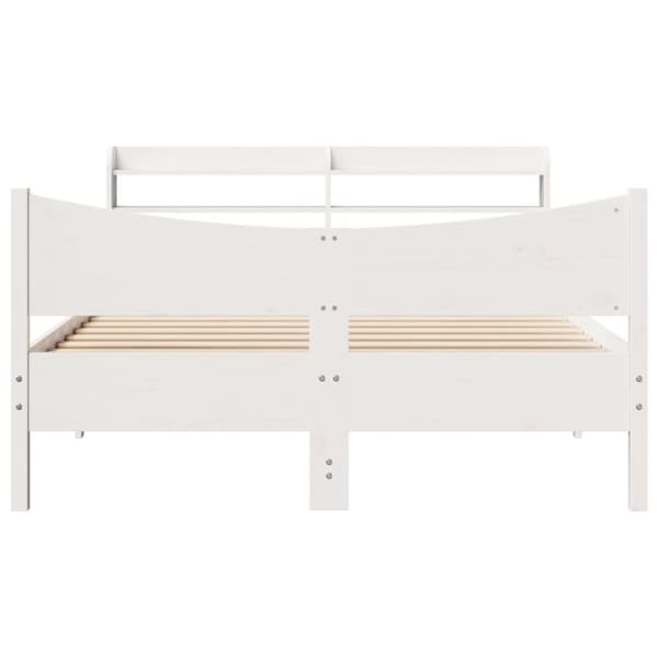 vidaXL Sengeramme med hodegavl hvit 140x200 cm heltre furu