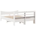 Miniatyrbilde 9 av 11: vidaXL Sengeramme med hodegavl hvit 140x200 cm heltre furu