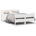 Miniatyrbilde 2 av 11: vidaXL Sengeramme med hodegavl hvit 140x200 cm heltre furu
