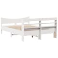 Miniatyrbilde 9 av 11: vidaXL Sengeramme med hodegavl hvit 120x200 cm heltre furu